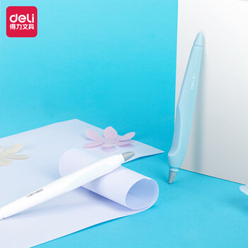 得力（deli）陶瓷DIY刻纸雕刻刀美工刀手工剪纸刻刀橡皮章学生文具纸雕模型刀具雕花笔刀130mm 白色2103