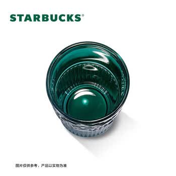 星巴克（Starbucks）墨绿色女神款玻璃杯550ml吸管杯办公室复古冷水杯节日礼物