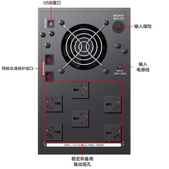 VISENCH威神BE3000 ups不间断电源3000VA/1800W家用办公电脑停电稳压应急备用ups电源可带6台电脑 VISENCH威神BE3000 ups不间断电源3000VA/1800W家用办公电脑停电稳压应急备用ups电源可带6台电脑