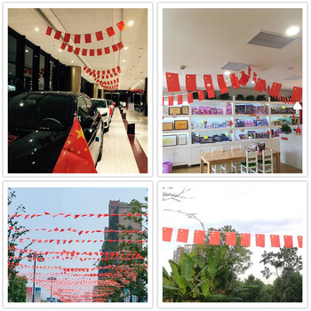 法拉蒙 faramon 中国国旗串旗7号8号商场单位卖场装饰挂旗五星红旗布置教室公司办公室红色悬挂旗子 8号串旗