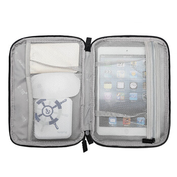 BUBM 耳机数据线收纳包数码多功能电源充电器盒硬盘U盘旅行便携整理袋 小号双层黑色DISD-MYB