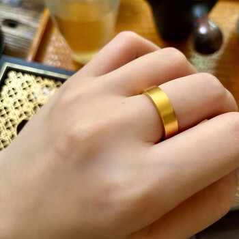 格洛美老凤凰黄金戒指男女款999足金光面素圈开口实心情人节礼物送