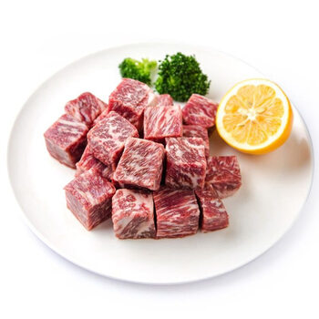绿泰牛肉粒和牛澳洲进口生鲜冷冻雪花大切粒商用清真袋装1000g包