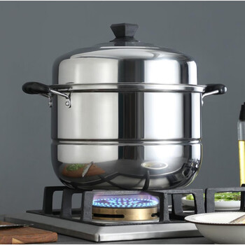 真锅焌锅不绣纲锅cm铝锅商用加大加厚大号蒸锅家用二层双层锅汤锅电磁