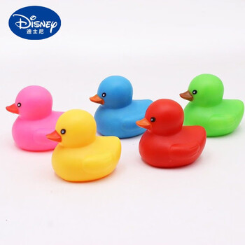 迪士尼(disney)小孩子好玩的喜欢的戏水小黄鸭洗澡玩具婴儿戏水 彩色