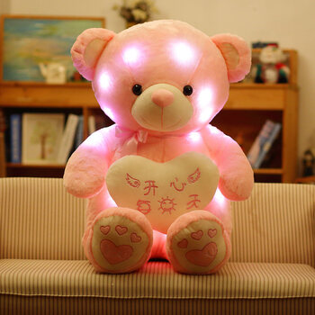 升级版粉开心 全长量80厘米(礼品袋装 小熊 玫瑰)