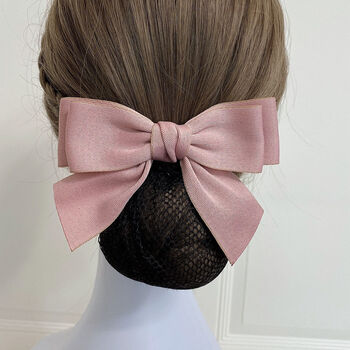 beauty职业头花女韩版银行护士空姐丸子头蝴蝶结发夹盘头发网兜发饰
