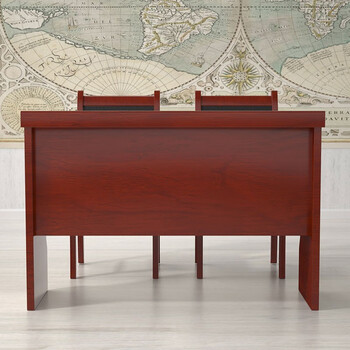 麦森会议桌 办公培训演讲台木质长条桌椅组合桌 1.2米双人位可定制