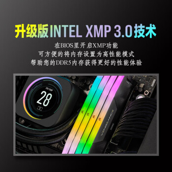 美商海盗船 (USCORSAIR) 96GB(48Gx2)套装 DDR5 5600 台式机内存条 复仇者 RGB灯条 黑色 C40