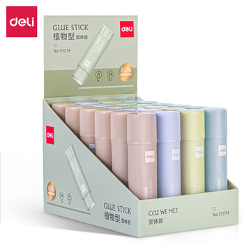 得力(deli)9g植物型固体胶水 高粘度无甲醛绿色配方 高颜值儿童胶棒 学生文具 24支/盒 办公用品 53274 得力(deli)9g植物型固体胶水 高粘度无甲醛绿色配方 高颜值儿童胶棒 学生文具 24支/盒 办公用品 53274