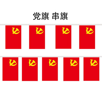 党旗串旗小红旗国庆装饰品串旗会议场地布置党旗款7号党旗串旗1串一串