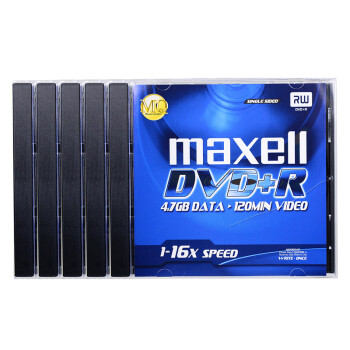 麦克赛尔（Maxell）DVD+R台产光盘16速4.7GB刻录光盘光碟空白光盘办公系列5片盒装