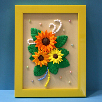 国庆节手工diy超轻粘土立体相框画材料包粘贴画幼儿园儿童子手工彩泥