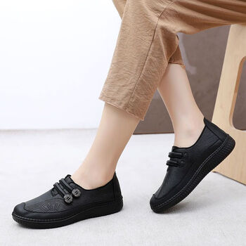 百丽伊人老北京布鞋女鞋舒适老年妈妈鞋圆头老人老太太鞋宽松大脚骨