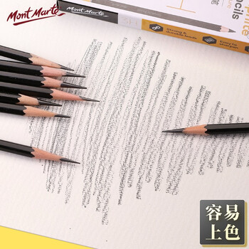 蒙玛特(Mont Marte)12b素描铅笔12支盒装 美术绘画炭笔速写笔学生初学素描笔 练习写生画画专用画笔PNX0010美术写生