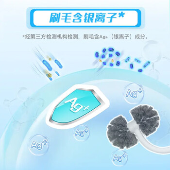 妙洁 抗菌双球头马桶刷 带底座 厕所刷套装 颜色随机 妙洁 抗菌双球头马桶刷 带底座 厕所刷套装 颜色随机