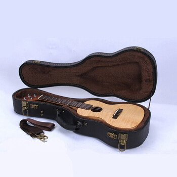 尤克里里琴盒23寸24寸26 ukulele琴箱琴包皮箱盒子棕色黑色背包 24寸