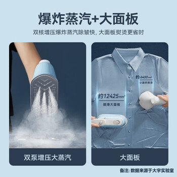 大宇（DAEWOO）手持挂烫机家用大蒸汽电熨斗熨烫机增压蒸汽熨衣旅游出差便携式小型熨斗除菌除螨HI-048奶糖白