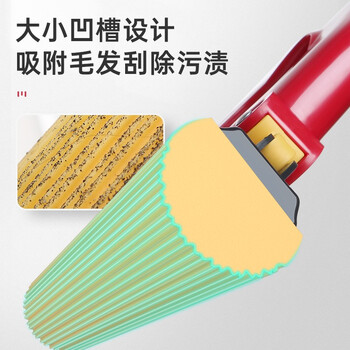 美丽雅胶棉拖把替换头28cm3个装 宽扣 拖把备件吸水海绵双飞燕飞翼优品