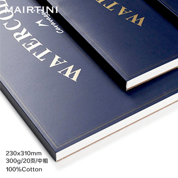 马蒂尼卡拉瓦乔棉浆四面封胶水彩本法国原纸20页中粗纹230*310mmMB-1105