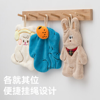 三利擦手巾挂式吸水速干卡通运动可爱加厚方巾小毛巾儿童卫生间抹手布