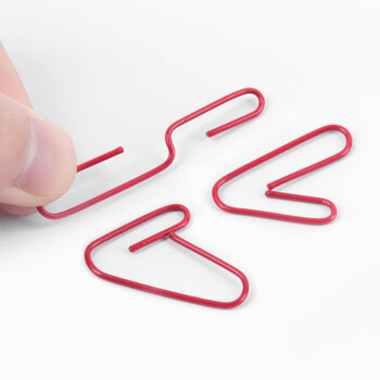 飞兹(fizz)29mm160枚装金属回形针积木盒装不易生锈彩色发票文件曲别针财会办公用品红色FZ21907 