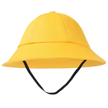 日本儿童渔夫帽幼儿园小黄帽小学生帽子定制logo印字小丸子夏防晒黄色