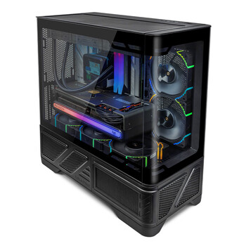 瓦尔基里（VALKYRIE）VK03-M LITE BLACK 黑色 M-ATX 游戏电脑台式机箱 支持360水冷 曲面玻璃270°海景房