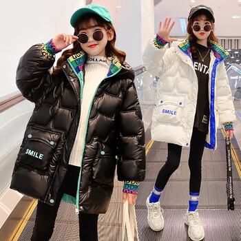 童女装宽松棉袄外套秋冬季女孩衣服9一12岁洋气棉衣网红儿童运动上衣
