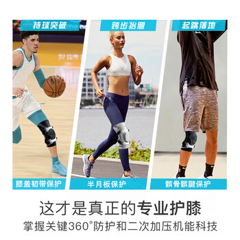 百斯锐5D pro-s护膝专业运动半月板保护男士篮球健身男膝盖护具