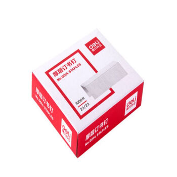 得力（deli） 0014 办公用品(210页订书针)订书钉加厚 厚层订书针 23/23   1000枚/盒 5盒装