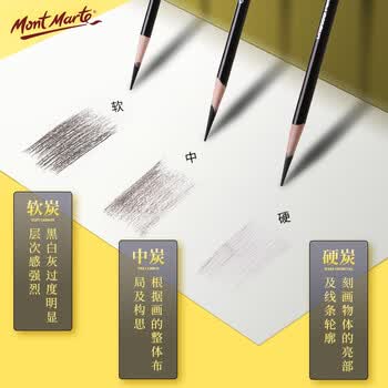 蒙玛特(Mont Marte)6b素描铅笔12支盒装 美术绘画炭笔速写笔学生初学素描笔 练习写生画画专用画笔PNX0004美术写生