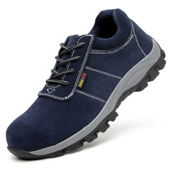觅夕男特面包头拖户劳保鞋轻便男钢包头刺穿透鞋定制 815牛筋底宝蓝色