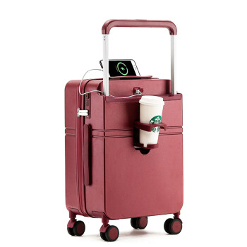 迈奇龙K009行李箱女化妆包拉杆箱旅行箱皮箱密码箱 24寸红色