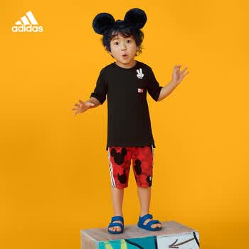 adidas阿迪达斯官网迪士尼联名款婴童装运动短袖套装GM6939 黑色/白/鲜红鲜红/黑色104CM【图片价格品牌报价】-京东