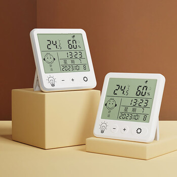 齐心（COMIX）室内电子温湿度计/表办公家用壁挂桌面婴儿房办公用品儿童老人生日礼物只能背光白色舒适款LF80003