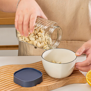 青苹果玻璃瓶密封罐储物罐茶叶干果零食瓶储物器皿茶叶罐 大号1250ml