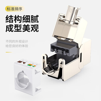 CNCOB 七类网线插座面板 工程家用屏蔽万兆 cat7类网络模块 1颗装 CN-MD2007C