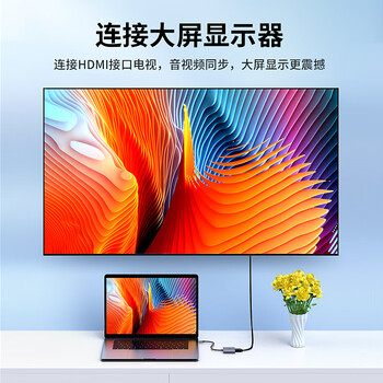 毕亚兹 Type-C转HDMI扩展坞 华为手机苹果笔记本电脑USB-C转HDMI/PD100W/USB3.0雷电4拓展转换器 三合一