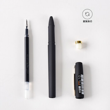 金万年黑色大容量1.0mm子弹中性笔芯 子弹头中性笔芯 签字水笔替芯 (12支装)G-5198-001