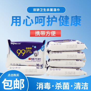 双骄小包湿巾婴儿手口湿巾清洁新生儿10抽小包便携装宝宝成人湿巾便携