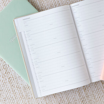 Filofax＆Letts联名款英国进口记事本PASTEL帕斯泰尔彩粉系列定页笔记本中号蜜桃粉色信息联络本090032