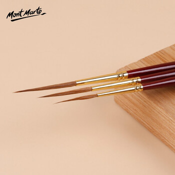 蒙玛特(MontMarte)水彩勾线笔3支装黄狼尾水粉丙烯国画颜料画画笔套装长杆长出峰绘画笔VSX-MPB0031-33