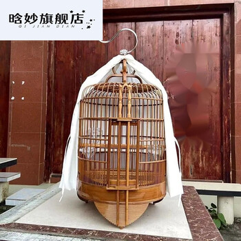 广式画眉鸟笼手工竹制清漆名家鸟笼八哥鸟笼子清远鸟笼yiuds广笼36