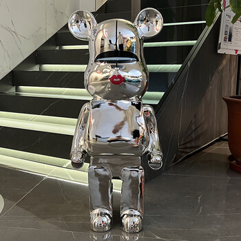 网红卡通电镀暴力熊存钱罐家居客厅电视柜创意装饰品大号落地摆件 80