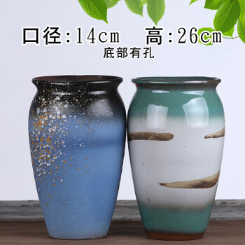 1173/華道具・陶器・自然釉 左馬 初窯・双耳花瓶 花生・美品 木箱-