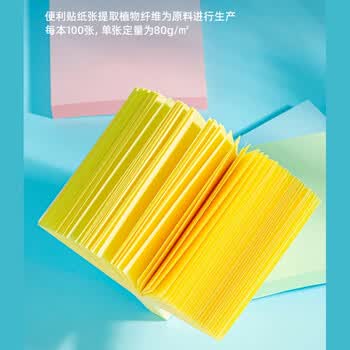 得力(deli)400页4色简约便利贴便签纸 76*76mm便签本/记事贴/自粘留言本 办公用品 7151