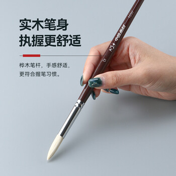 中盛画材(transon)油画笔 猪鬃圆头单支装水粉油画丙烯颜料专用画笔排笔 绘画手绘墙绘毛笔工具美术生6#美术写生