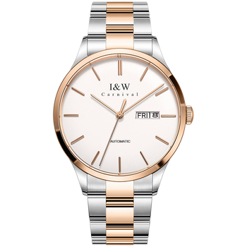 瑞士品牌i&w手表男士全自动机械表男表爱沃驰g530腕表 玫金白面钢带