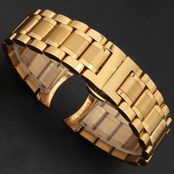 适用于welly merck威利默克手表带不锈钢表链蝴蝶扣男女金属原装款18